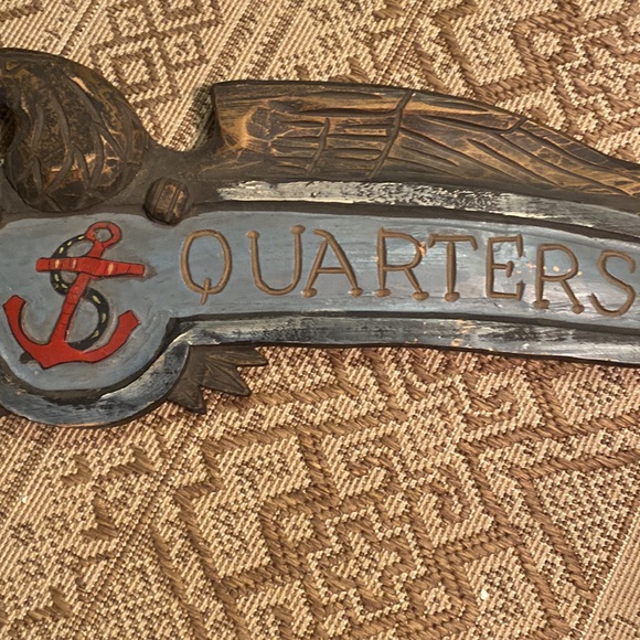 Capitan’s Quarters Nautical Lightweight Wood Sign - Picture 3 of 11